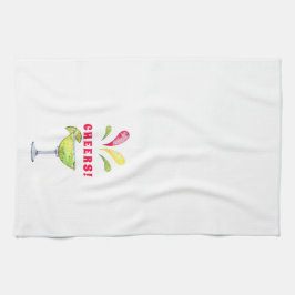 Feestelijke Waterverf Margarita | Cheers Theedoek