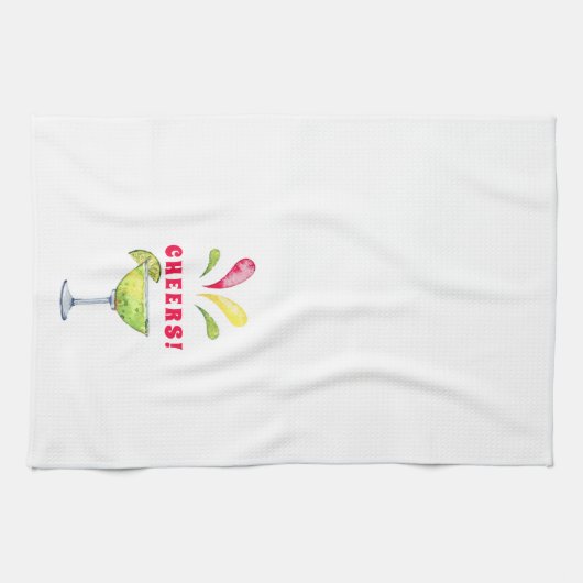 Feestelijke Waterverf Margarita | Cheers Theedoek (Horizontaal)