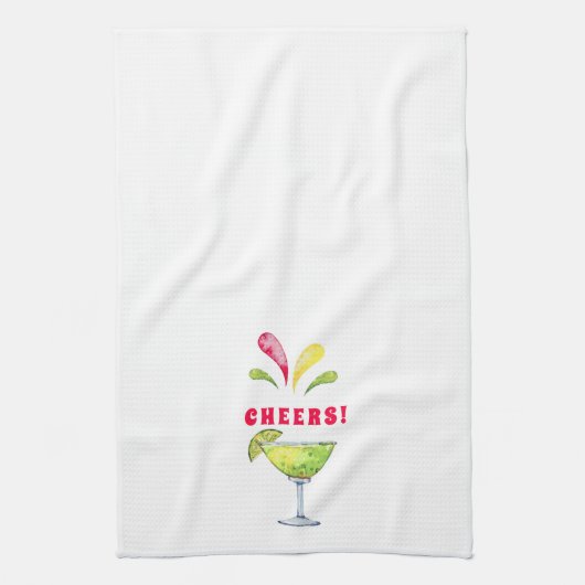Feestelijke Waterverf Margarita | Cheers Theedoek (Verticaal)