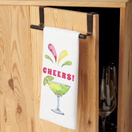 Feestelijke Waterverf Margarita | Cheers Theedoek