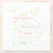 Feestelijke Waterverf Margarita Square Glazen Onderzetter (Achterkant)