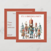 Feestelijke waterverf nutcracker partij kaart (Voorkant / Achterkant)