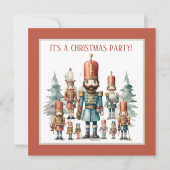 Feestelijke waterverf nutcracker partij kaart (Voorkant)