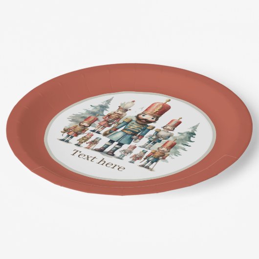 Feestelijke waterverf nutcracker partij papieren bordje (Gekanteld)