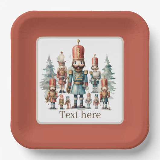 Feestelijke waterverf nutcracker partij papieren bordje (Voorkant)
