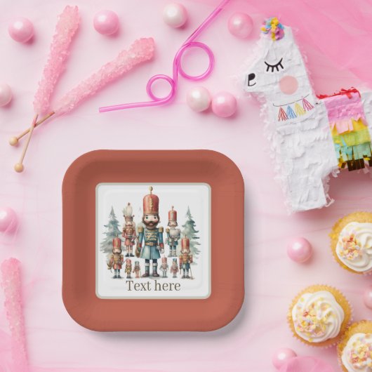 Feestelijke waterverf nutcracker partij papieren bordje (Feest)