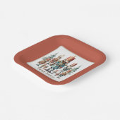 Feestelijke waterverf nutcracker partij papieren bordje (Gebogen)