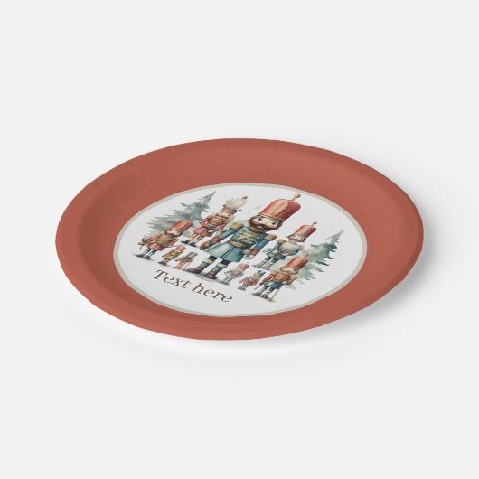 Feestelijke waterverf nutcracker partij papieren bordje (Gekanteld)