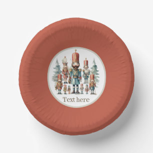 Feestelijke waterverf nutcracker partij papieren kommen