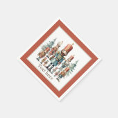 Feestelijke waterverf nutcracker partij servet (Hoek)