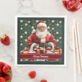 Feestelijke Waterverf Santa Claus Tafelservetten Servet (Insitu)