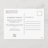 Feestelijke Waterverf Storefront Business Feestdagenkaart (Achterkant)