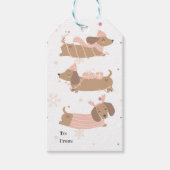 feestelijke waterverf teckel cadeaulabel (Voorkant)