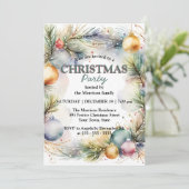 Feestelijke Waterverf Vakantie Krans Kerstfeest Kaart (Staand voorkant)