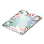 Feestelijke Waterverf Winter Wonderland Kerst Notitieblok (Linkerzijde)