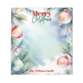 Feestelijke Waterverf Winter Wonderland Kerst Notitieblok (Voorkant)