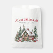 Feestelijke Waterverf Winterkerst Bedankzakje (Voorkant)