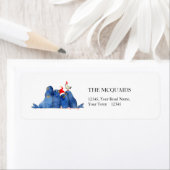 Feestelijke Waterverf Zee Leeuwen Etiket (Insitu)