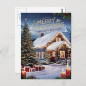 Feestelijke wensen in Snowy Wonderland Briefkaart (Voorkant / Achterkant)