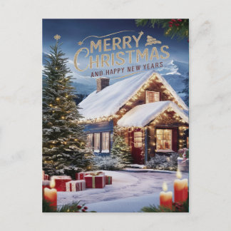 Feestelijke wensen in Snowy Wonderland Briefkaart