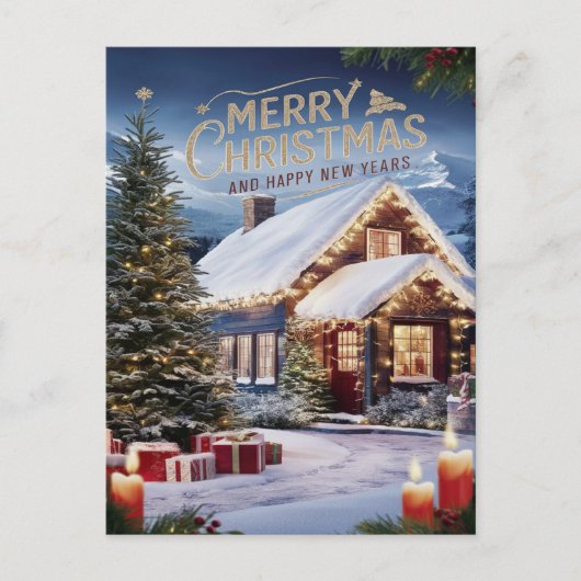 Feestelijke wensen in Snowy Wonderland Briefkaart (Voorkant)