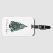 Feestelijke wensen. Kerstboomontwerp Bagagelabel (Voorkant (horizontaal))
