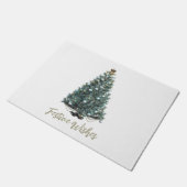 Feestelijke wensen. Kerstboomontwerp Deurmat (Schuin)