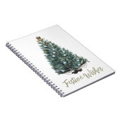 Feestelijke wensen. Kerstboomontwerp Notitieboek (Rechterzijde)