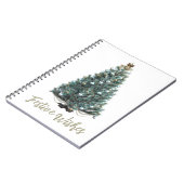 Feestelijke wensen. Kerstboomontwerp Notitieboek (Linkerzijde)