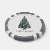 Feestelijke wensen. Kerstboomontwerp Poker Chips (Enkel)