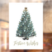 Feestelijke wensen. Kerstboomontwerp Raamsticker (Vel 2)