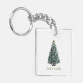 Feestelijke wensen. Kerstboomontwerp Sleutelhanger (Voorkant Links)