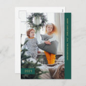 feestelijke wensen | Modern One-foto Feestdagenkaart (Voorkant / Achterkant)