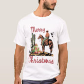 feestelijke Westerne kerstfeestdag T-shirt (Voorkant)