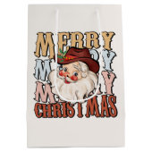 feestelijke Westerne kerstkerstkerstman Medium Cadeauzakje (Achterkant)