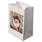 feestelijke Westerne kerstkerstkerstman Medium Cadeauzakje (Achterkant Gekanteld)