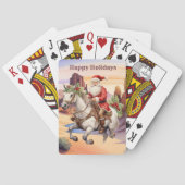Feestelijke Westerne kerstvakantie Pokerkaarten (Achterkant)