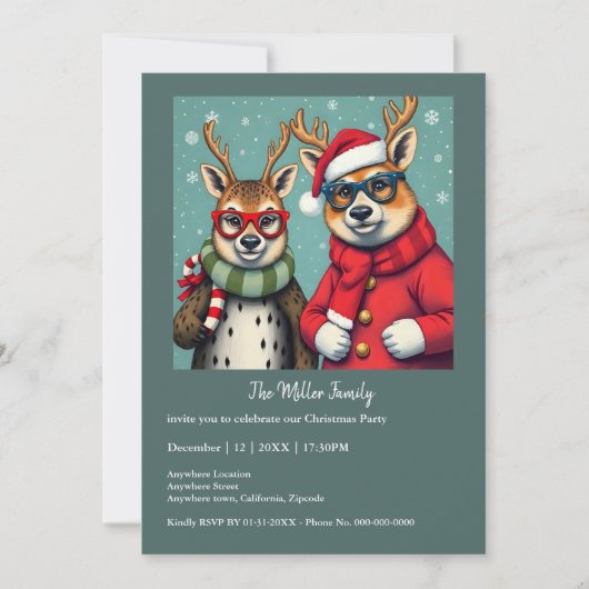 Feestelijke wezens in een kerstvermomming (Voorkant)