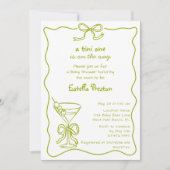 Feestelijke Whimsical Groene Vuil Martini Baby Sho Kaart (Voorkant)