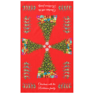 Feestelijke Whimsical Kerstboom Grappige Rendieren Tafelkleed