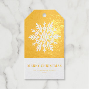 Feestelijke Whimsical Sneeuwvlok Kerstmis Cadeaulabels