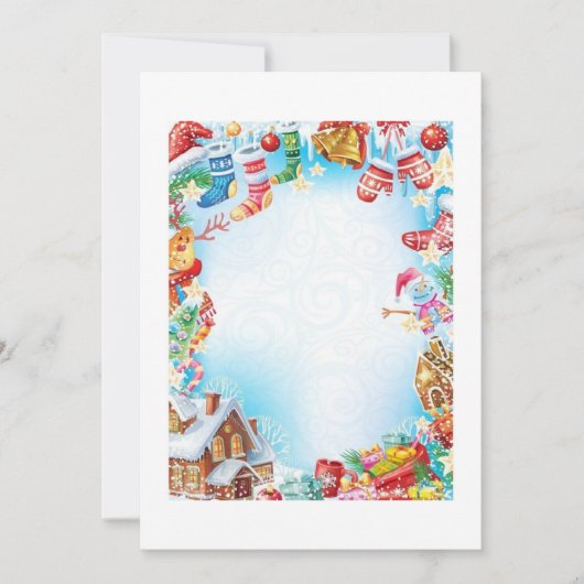 Feestelijke Whimsy: Kerst briefpapier Kaart (Voorkant)