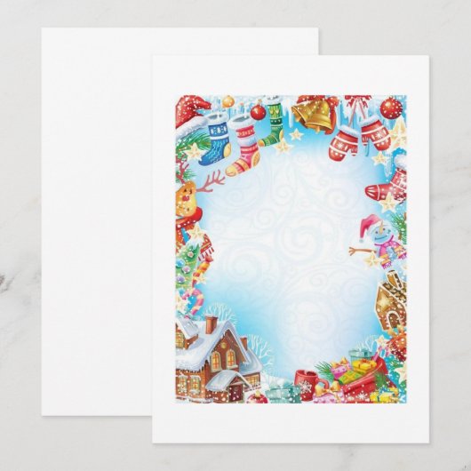 Feestelijke Whimsy: Kerst briefpapier Kaart (Voorkant / Achterkant)