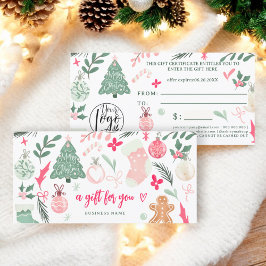 Feestelijke whimzige Kerst-logo cadeaubon