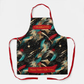 Feestelijke Winter Abstract Schort met aangepaste (Voorkant)