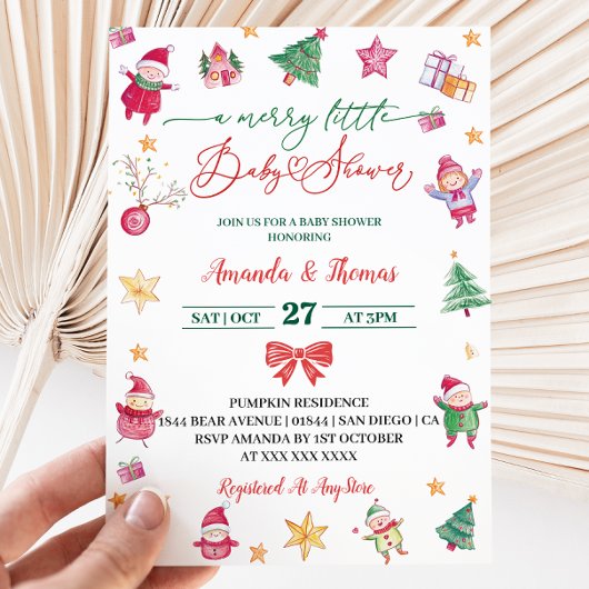 Feestelijke Winter Baby Borrel  Kaart