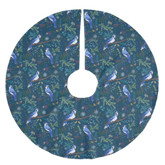 Feestelijke winter blauwe jays kerstboom rok (Voorkant)