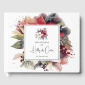 Feestelijke Winter Bloemen Kerstmis Bruiloft Gastenboek (Voorkant)