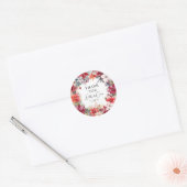 Feestelijke Winter Bloemen Kerstmis Bruiloft Ronde Sticker (Envelop)