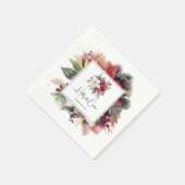 Feestelijke Winter Bloemen Kerstmis Bruiloft Servet (Hoek)